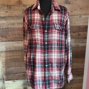 Men/Womans Timberland Flannel Red and Black Plaid Casual Shirt